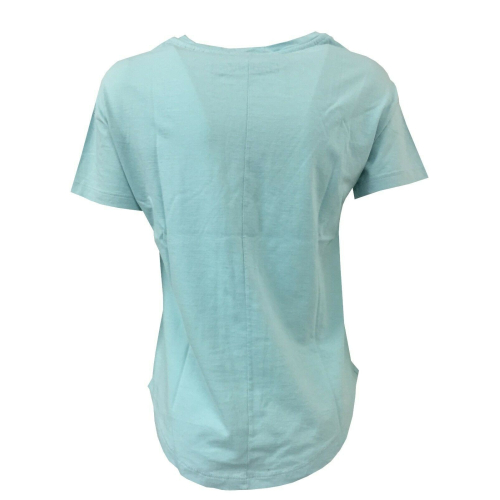 EMPATHIE t-shirt donna mezza manica acquamarina 100% cotone MADE IN ITALY