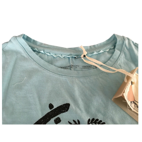 EMPATHIE t-shirt woman half sleeve aquamarine 100% cotton MADE IN ITALY