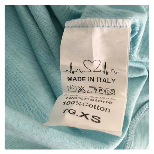 EMPATHIE t-shirt donna mezza manica acquamarina 100% cotone MADE IN ITALY