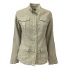 FLY3 Beige woman jacket with pocket and patch pockets mod GD164 100% linen MADE IN ITALY