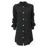 FLY3 camicia donna blu manica lunga over CD527T 100% lino MADE IN ITALY