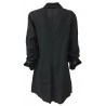 FLY3 blue shirt woman long sleeve over CD527T 100% linen MADE IN ITALY