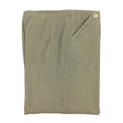 FLY3 Beige woman pants mod PD640 100% linen MADE IN ITALY