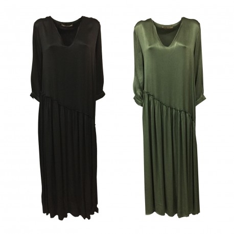 MOUSSE abito donna manica lunga tessuto lucido ME616K  MADE IN ITALY