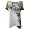 ELENA MIRÒ t-shirt donna tessuto stampato+ jersey apertura dietro G683L081Y3 MADE IN ITALY