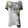 ELENA MIRÒ woman t-shirt printed fabric + jersey opening behind G683L081Y3 MADE IN ITALY