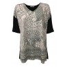 ELENA MIRÒ t-shirt woman short sleeve pink/black mod G357L081Y3 MADE IN ITALY