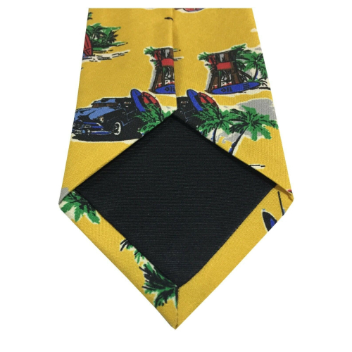 DRAKE'S LONDON Patterned lined tie Umbrellas 100% silk green background