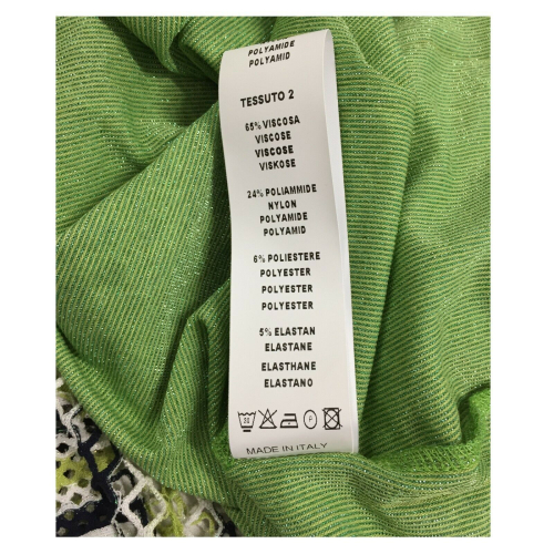 BE LIMOUSINE abito donna in rete verde/lurex/nero mod ARCOBALENO MADE IN ITALY
