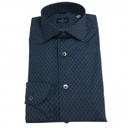 BRANCACCIO blue / leather long sleeve shirt SG00B1 GIO' BBR2704