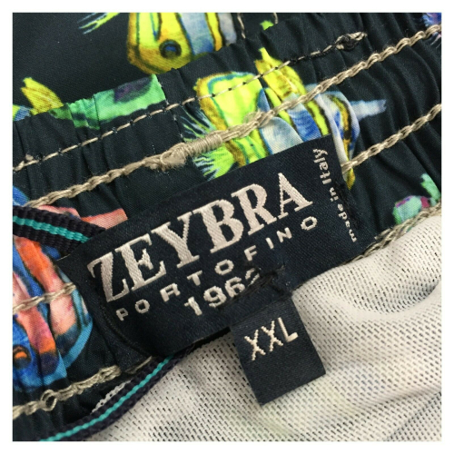 ZEYBRA Black fluo fish swimwear 100% polyester MADE IN ITALY AUB927