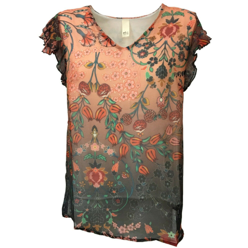 ETiCi Blusa donna seta senza manica art C1/1550/07 100% seta MADE IN ITALY