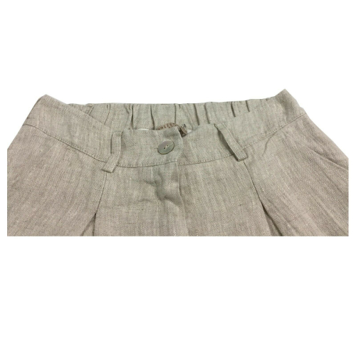 HUMILITY 1949 pantalone donna vita alta con pences écru mod HB1181 MADE IN ITALY