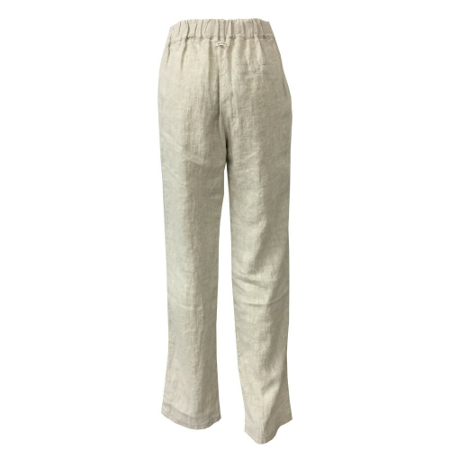 HUMILITY 1949 pantalone donna vita alta con pences écru mod HB1181 MADE IN ITALY