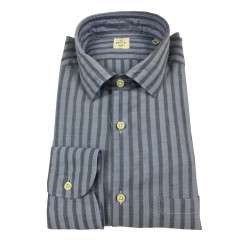 MGF 965 camicia uomo manica lunga con taschino celeste righe blu mod 10.TG.L 901322