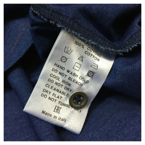 FERRANTE men's half sleeve polo shirt color denim art 32609 100% cotton MADE IN ITALY