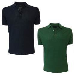 FERRANTE half sleeve men's polo shirt with border mod 29613 flat rib manufacturing MADE IN ITALY