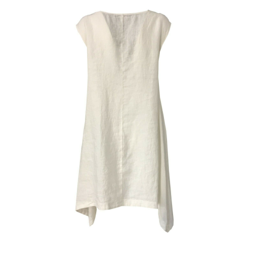 NEIRAMI woman blouse over without sleeves asymmetric white mod DA1110/20 MADE IN ITALY