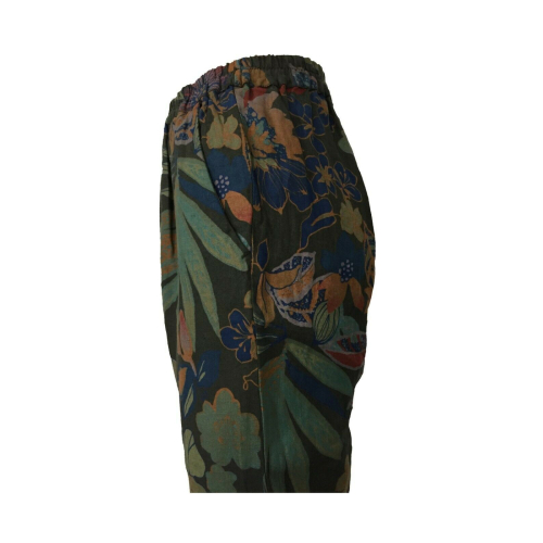 LA FEE MARABOUTEE women's green fantasy trousers FC3128 MADE IN ITALY