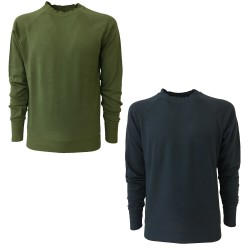 BottegaChilometriZero men's light brushed sweatshirt crewneck mod DU20029 MADE IN ITALY