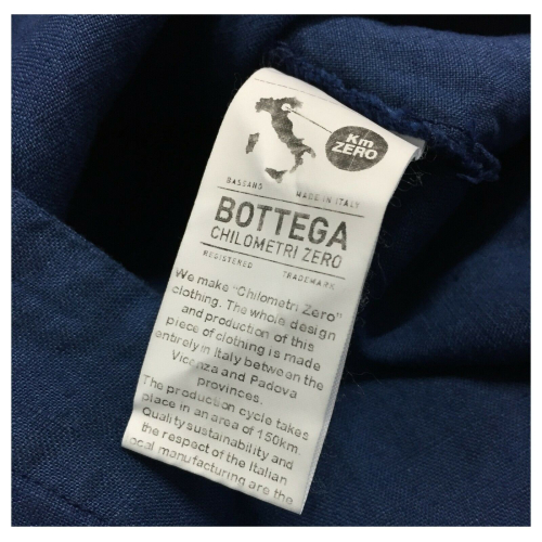 4.10 by BKØ abito donna indaco mezza manica abbottonato MADE IN ITALY DD20150