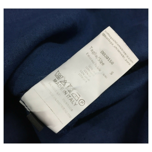 4.10 by BKØ abito donna indaco mezza manica abbottonato MADE IN ITALY DD20150