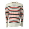 MOLO ELEVEN man shirt long sleeve ivory blue / orange stripes mod GINZA