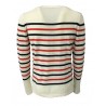 MOLO ELEVEN man shirt long sleeve ivory blue / orange stripes mod GINZA