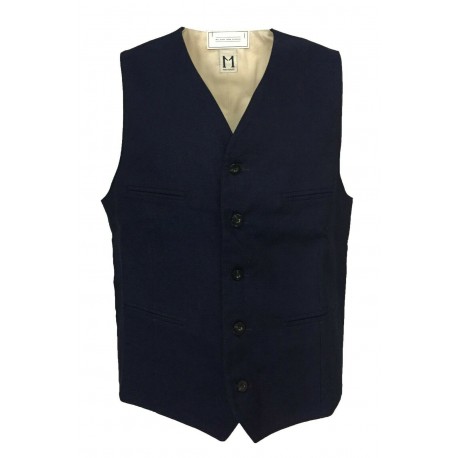 MOLO ELEVEN blue man vest mod ARTIE 100% cotton MADE IN ITALY