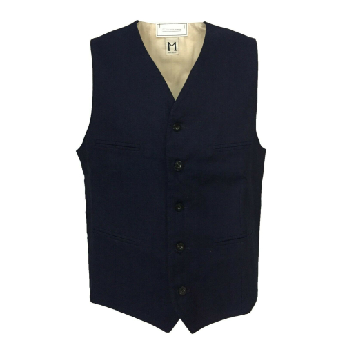 MOLO ELEVEN gilet uomo blu mod ARTIE 100% cotone MADE IN ITALY