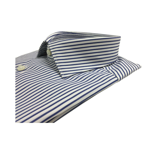 BRANCACCIO camicia uomo righe bianco/blu SG00B0 SLIM GIO’ KS81303