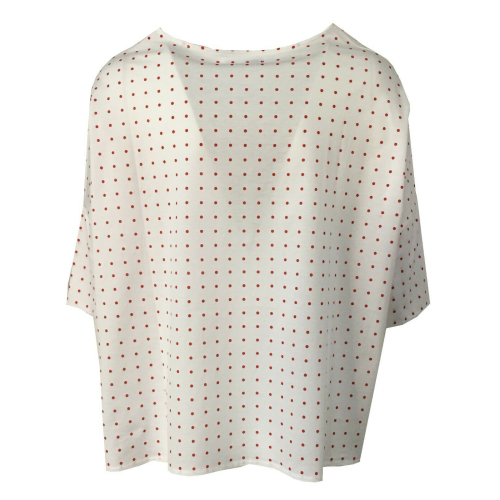 CUCU' LAB women's half sleeve t-shirt with polka dot box art 01 D MARIL MADE IN ITALY