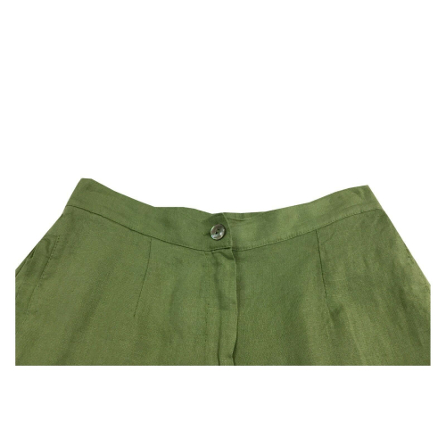 LA FEE MARABOUTEE pantalone donna lino fondo cm 27 mod FC3359 MADE IN ITALY