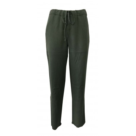 HUMILITY 1949 pantalone donna verde elastico in vita e laccio HA8006 MADE IN ITALY