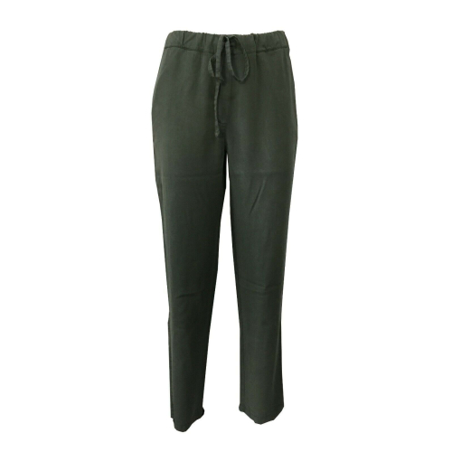 HUMILITY 1949 pantalone donna verde elastico in vita e laccio HA8006 MADE IN ITALY