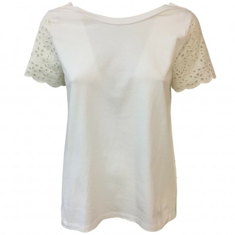 SEMICOUTURE T-shirt woman jersey + white sangallo SEMICOUTURE mod S0 / Y / YOSW01