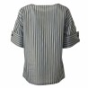 TELA shirt woman half sleeve military/light blue stripes mod PULCINO MADE IN ITALY