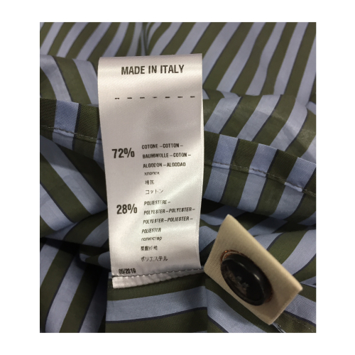 TELA shirt woman half sleeve military/light blue stripes mod PULCINO MADE IN ITALY