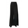 ETiCi wide trousers in light cotton black with white stitching P2 / 2422 MADE IN ITALY