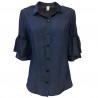 ETiCi Woman denim shirt 3/4 sleeve art E1 / 1722 100% lyocell MADE IN ITALY