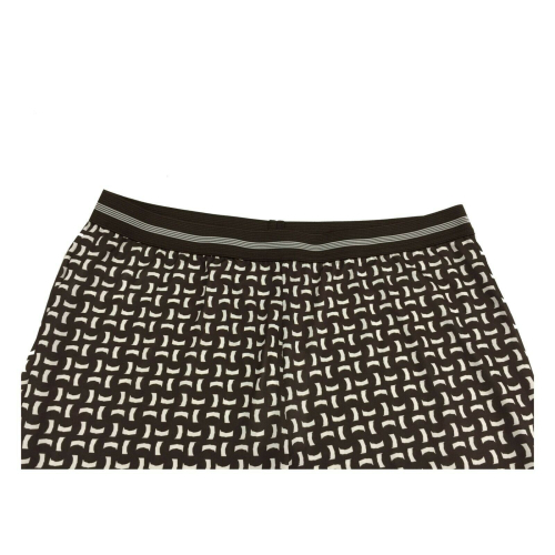 ELENA MIRÒ woman dark brown / cream fantasy jersey trousers mod P948T083Q3
