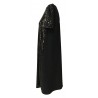 RUE BISQUIT abito donna mezza manica svasato nero con tessuto specchio art RW0000 DRESS POLA MADE IN ITALY