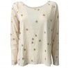 DES PETITS HAUTS T-shirt donna a pois toppe sui gomiti mod RISALI 100% cotone