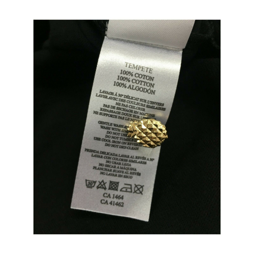 DES PETITS HAUTS Black woman t-shirt with back buttons mod TEMPETE 100% cotton
