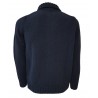 H953 Midnight blue open zip sweater with pockets mod. TOKIO HS3054 MADE IN ITALY