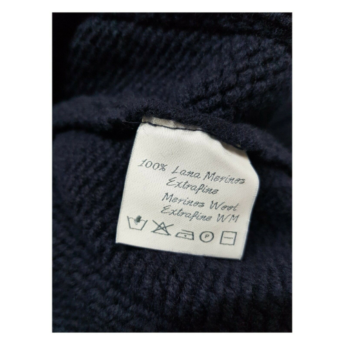 H953 Midnight blue open zip sweater with pockets mod. TOKIO HS3054 MADE IN ITALY