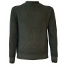 H953 Maglia uomo girocollo GRANA DI RISO HS2904 verde militare MADE IN ITALY