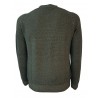 H953 Man round neck sweater GRANA DI RISO HS2904 military green MADE IN ITALY