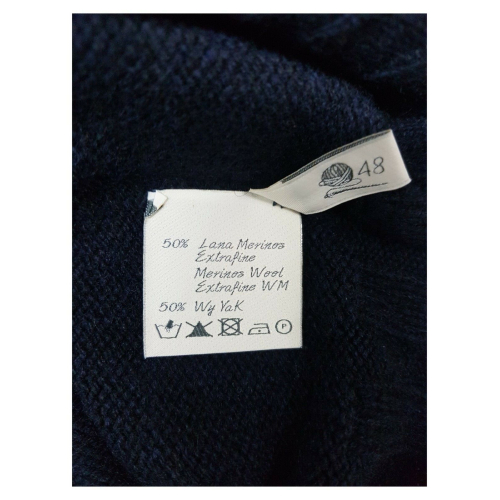 H953 Maglia SPORT girocollo in 50% lana merinos extrafine 50% yak MADE IN ITALY
