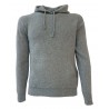 H953 Men's sweater FOOTING in pearl gray wool with hood MADE IN ITALY